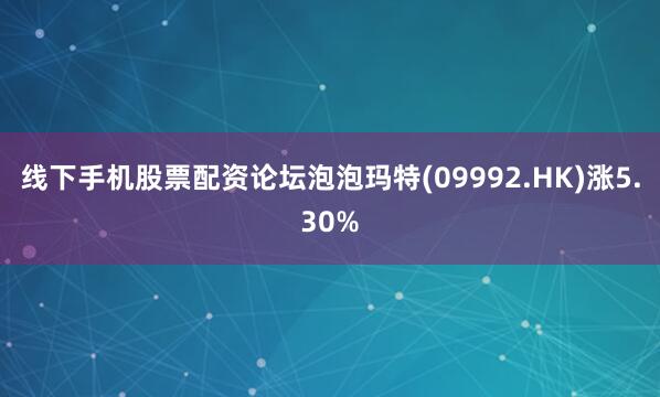线下手机股票配资论坛泡泡玛特(09992.HK)涨5.30%